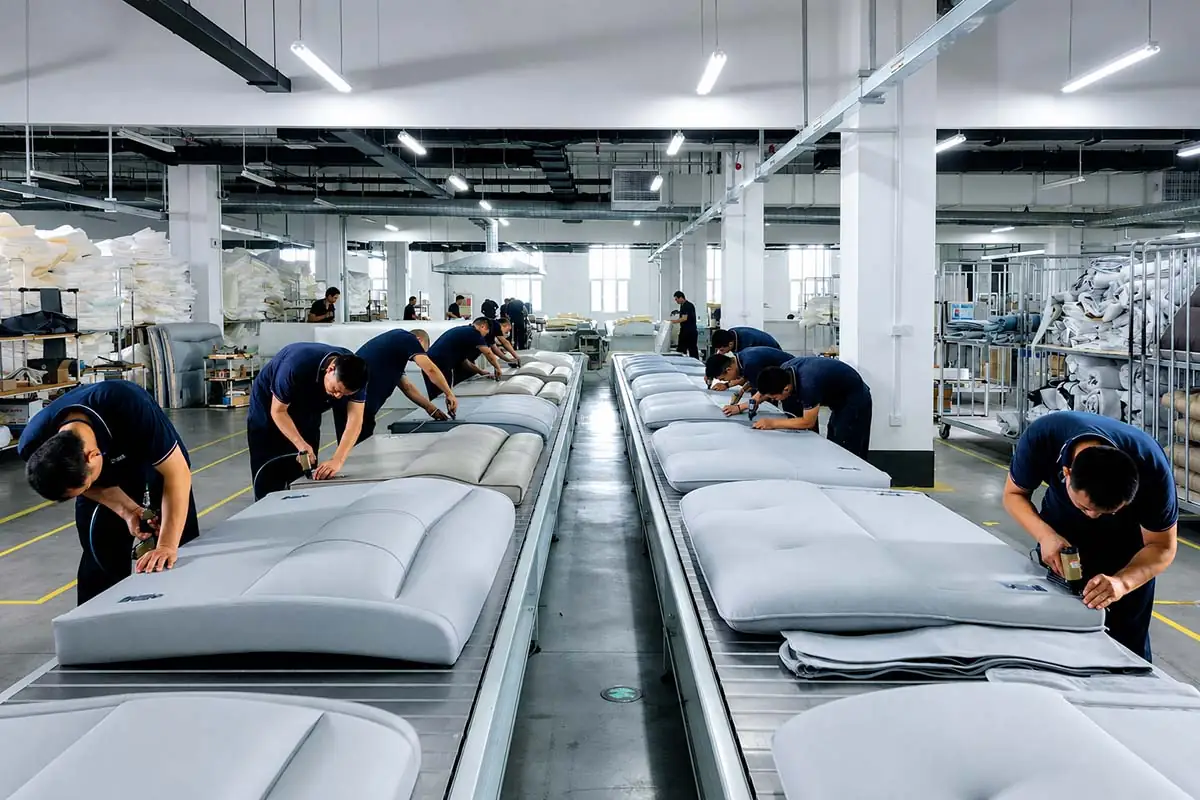 upholstery processing for office furniture chairs and sofas at the onmuse factory